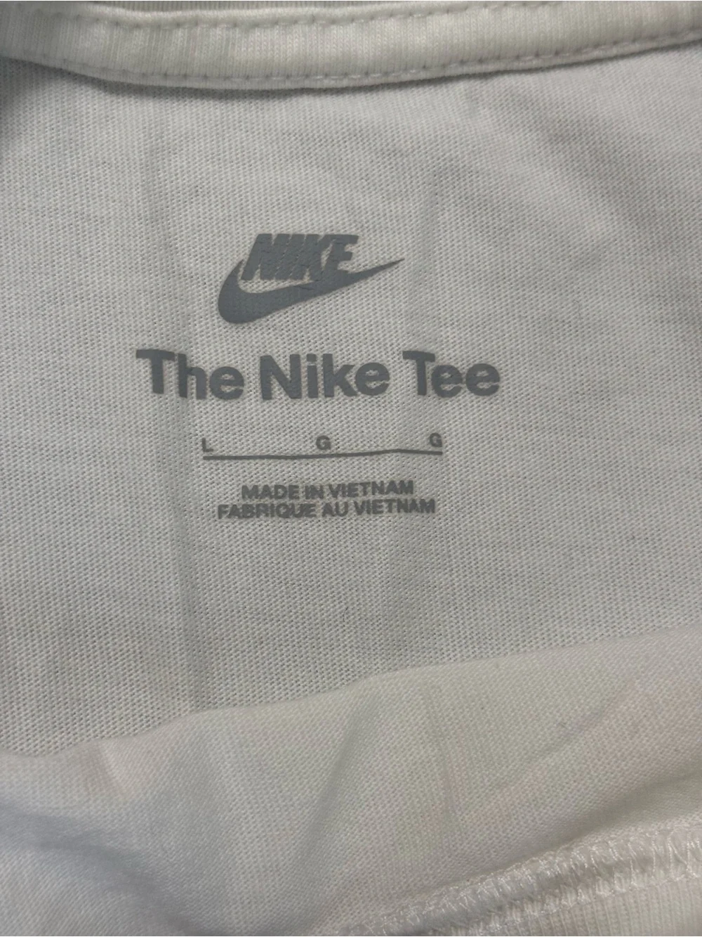 Nike White Cropped Sleeveless Tank with Black Logo
